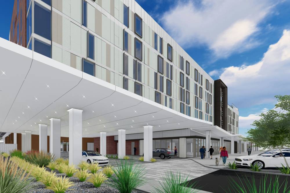 Modern Exterior Hotel Entrance Porte-cochère