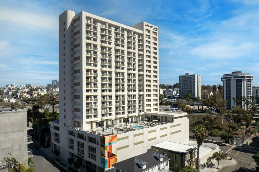 Hotel Exterior from Cedar Street daytime