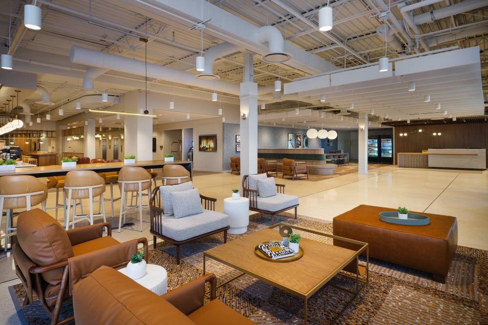 Welcome to our modern style hotel lobby with invit