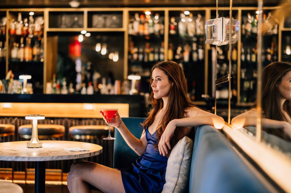 Stylish lobby lounge at our NYC boutique hotel nea