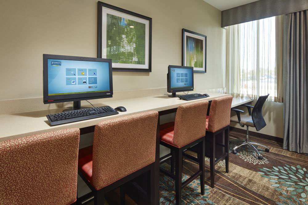 Business center with computer and printer availabl